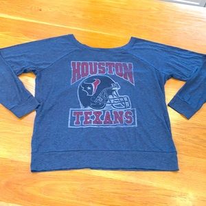 JUNK FOOD~Sweatshirt Top Houston TX Texans Shirt~L